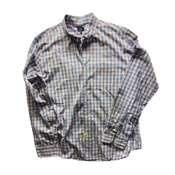 J crew Long Sleeved Button Down Shirt Mens Size XL Blue White Red Plaid Classic - Picture 2 of 7